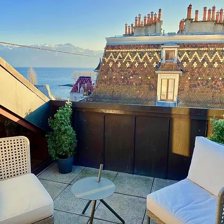 Ouchy, Penthouse With Terrace And Breathtaking Views! Apartament Lozanna
